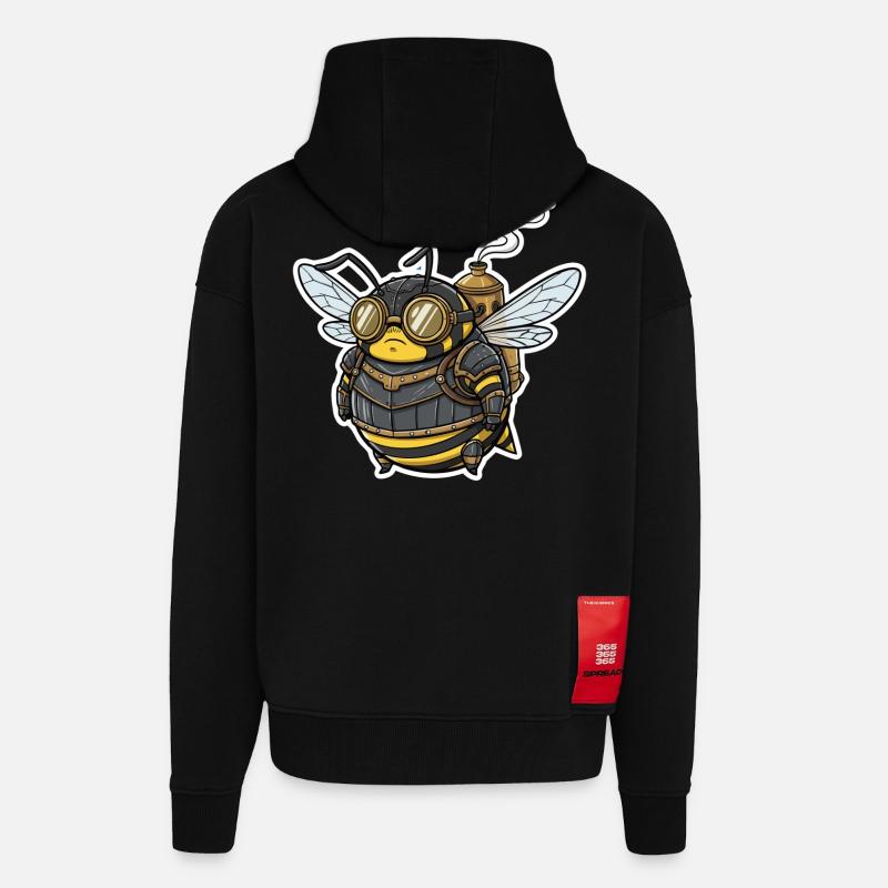 Steampunk Worker Bee Gepanzerte Brille - Zip Hoodie - made by SPREAD - SOLID BLACK