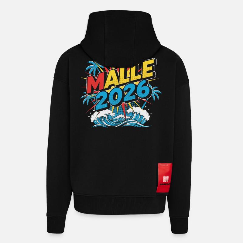 Fête de Malle 2026 - Veste à capuche bio épaisse oversize fabriqué en UE - SOLID BLACK
