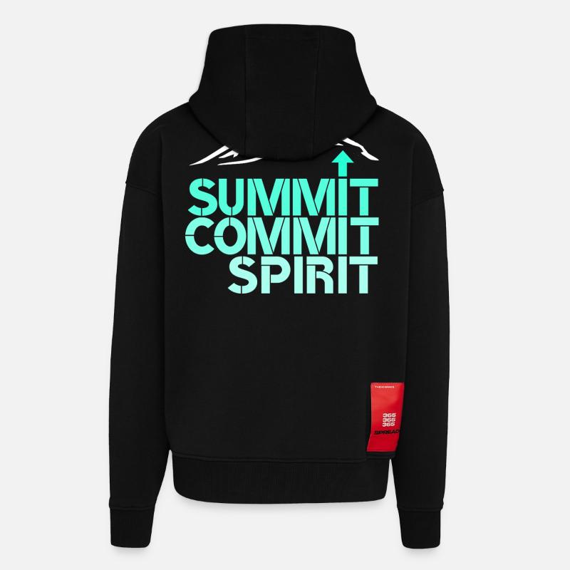 Sommet Spirit Commitment - Veste à capuche bio épaisse oversize fabriqué en UE - SOLID BLACK