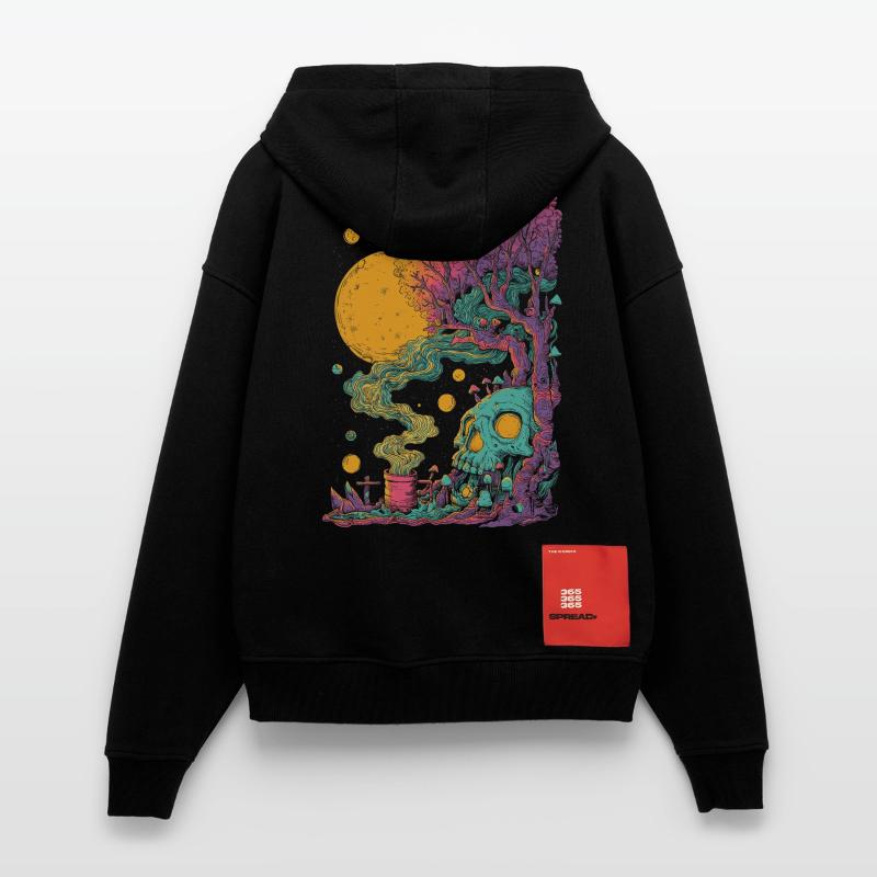 Psychedelischer Baumskull im Kosmos Zip Hoodie - made by SPREAD