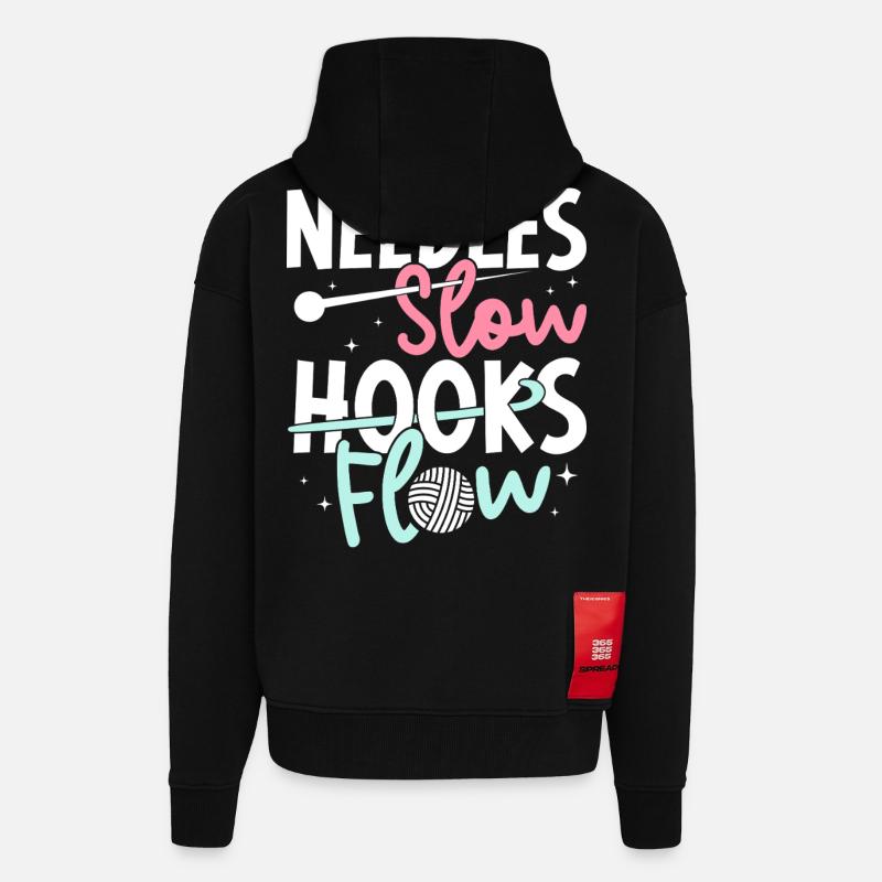 Crochet Hooks Flow Crocheter - Zip Hoodie - made by SPREAD - SOLID BLACK