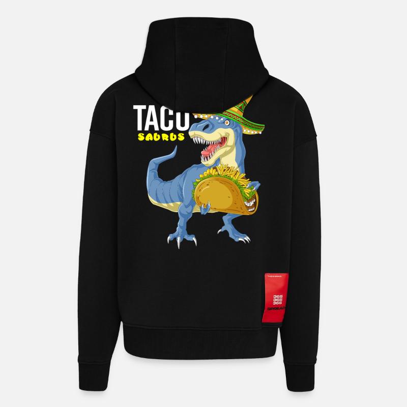 Tacosaurus Cinco De Mayo Hemd - Zip Hoodie - made by SPREAD - SOLID BLACK