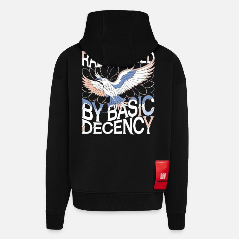 Radicalized by Basic Decency Statement Kunst - Zip Hoodie - made by SPREAD - SOLID BLACK