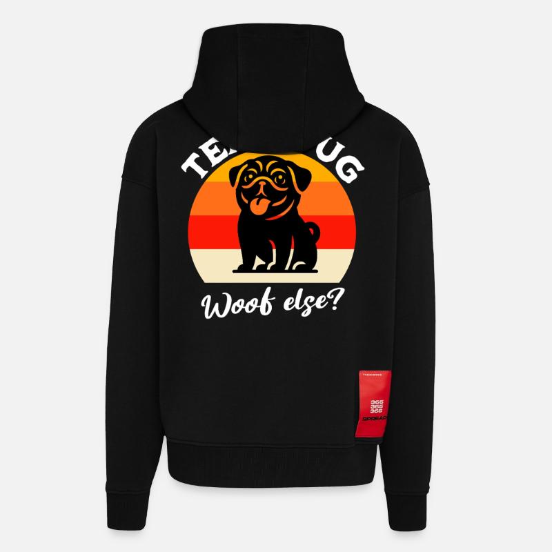 Team Mops - Zip Hoodie - made by SPREAD - SOLID BLACK