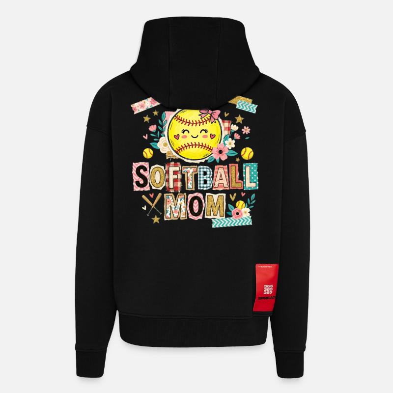 Lösegeldbrief Softball-Mama Mutter - Zip Hoodie - made by SPREAD - SOLID BLACK