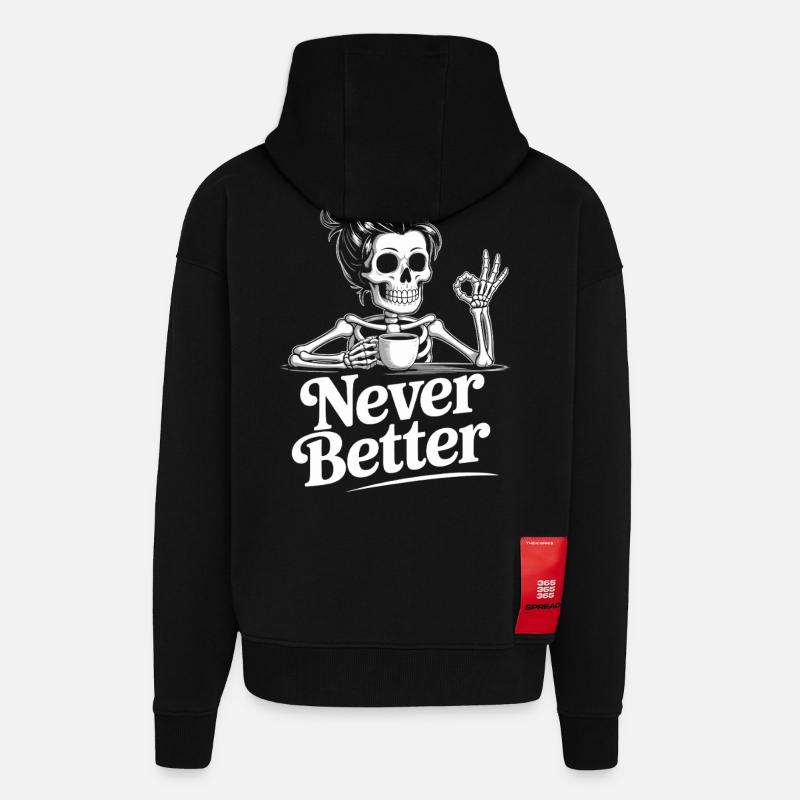 Kaffee, Kaffeetrinker, Kaffeetrinkerin, lustig - Zip Hoodie - made by SPREAD - SOLID BLACK