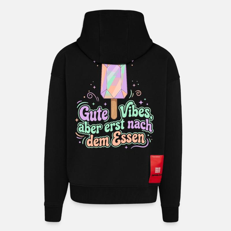 Kristall Eis, Gute Vibes - Zip Hoodie - made by SPREAD - SOLID BLACK