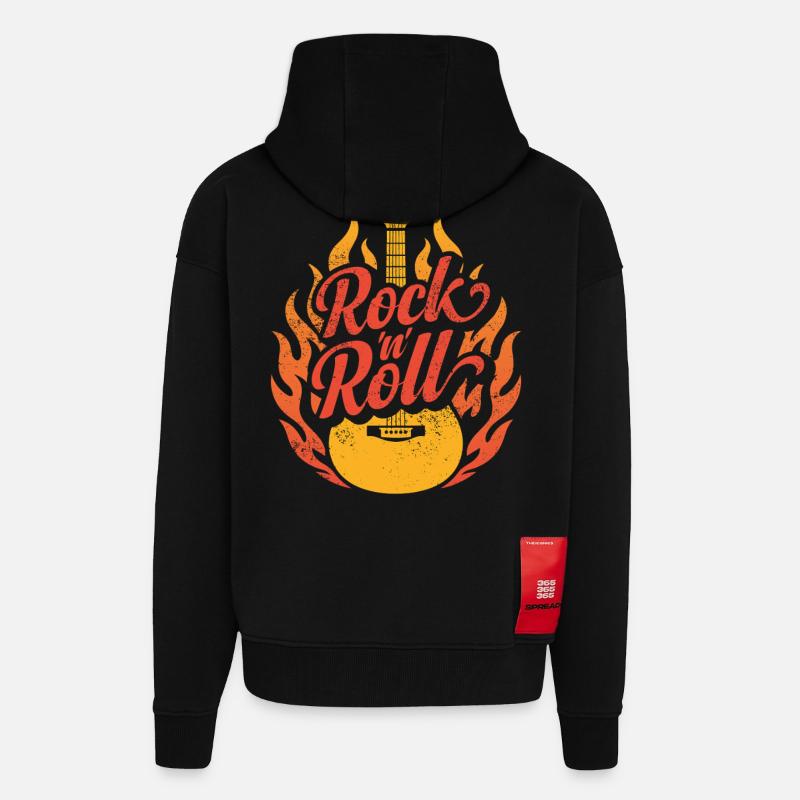 Rock 'n' Roll - Zip Hoodie - made by SPREAD - SOLID BLACK