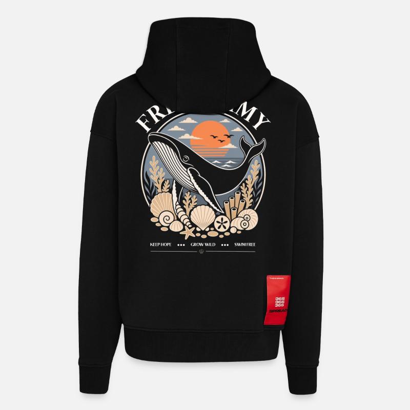 Buckelwal Timmy Hope Statement Merch - Zip Hoodie - made by SPREAD - SOLID BLACK