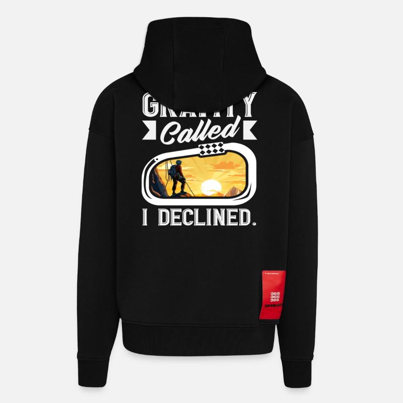 Gravity Called I Declined Lustiges Klettern - Zip Hoodie - made by SPREAD - SOLID BLACK