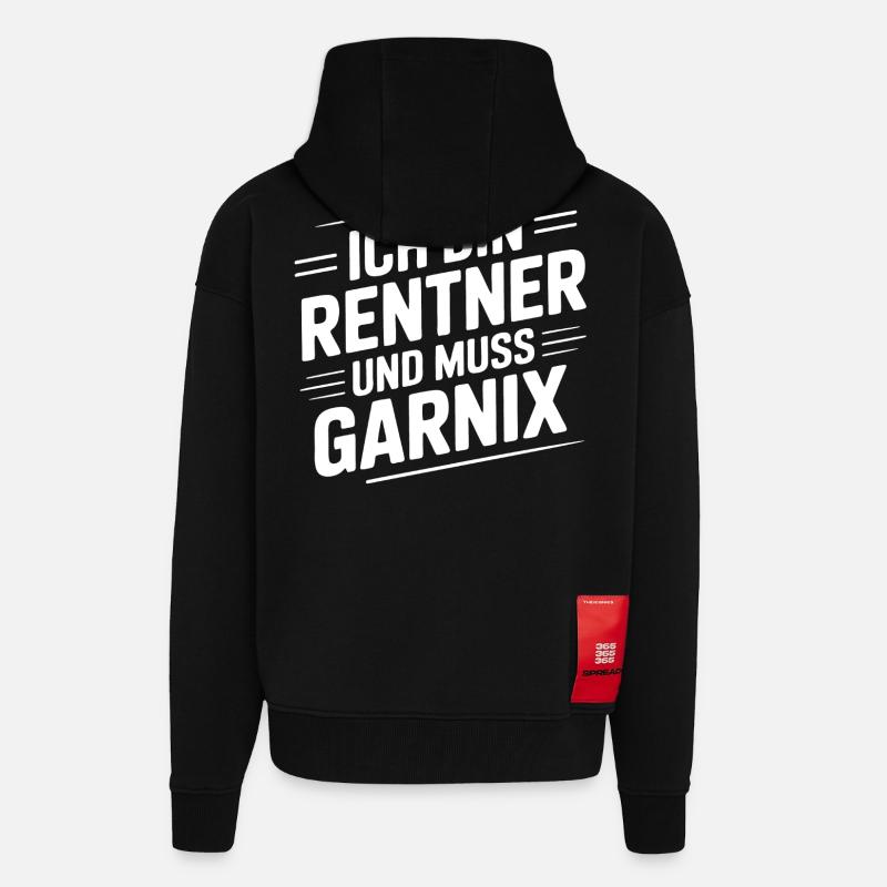 Ich bin Rentner – Muss Garnix - Zip Hoodie - made by SPREAD - SOLID BLACK