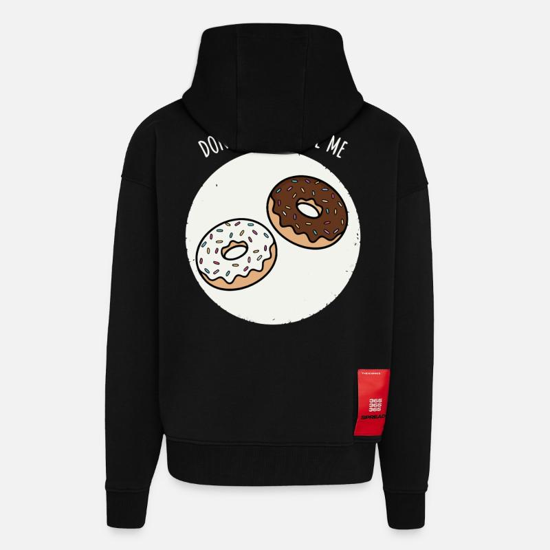 Donut me quitte jamais - Veste à capuche bio épaisse oversize fabriqué en UE - SOLID BLACK