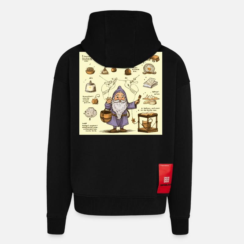 Alchemy Kitchen Wizard - Zip Hoodie - made by SPREAD - SOLID BLACK