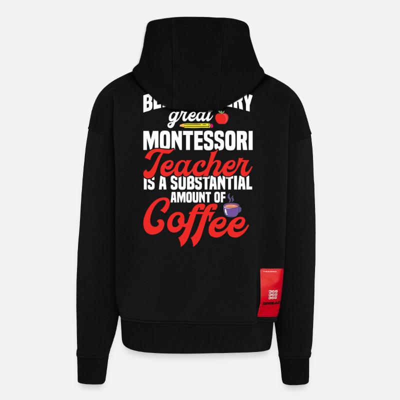 Montessori-Lehrer-Methode Schule - Zip Hoodie - made by SPREAD - SOLID BLACK