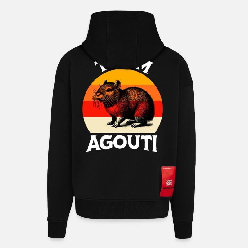 Équipe Aguti - Veste à capuche bio épaisse oversize fabriqué en UE - SOLID BLACK