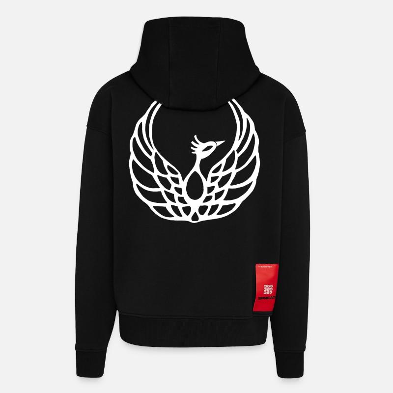 Weißer Phönix - Zip Hoodie - made by SPREAD - SOLID BLACK