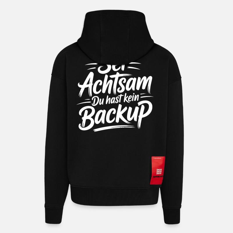 Sei achtsam Leben - Zip Hoodie - made by SPREAD - SOLID BLACK