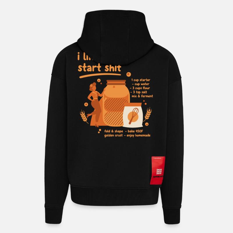 Sauerteigbrot Backbäcker Sauerteigstarter - Zip Hoodie - made by SPREAD - SOLID BLACK