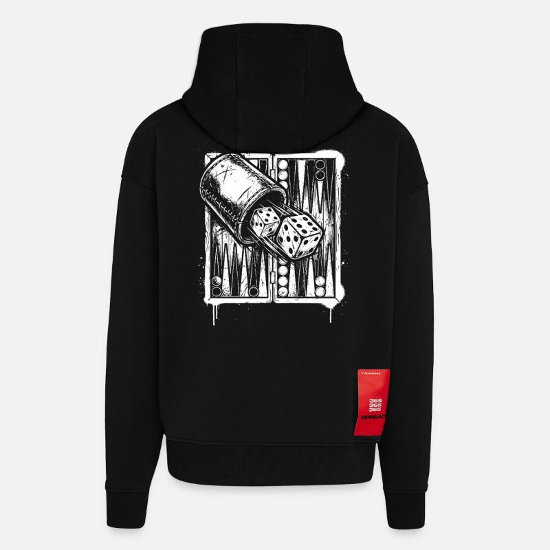 Backgammon | Board Game | Gift - Zip Hoodie - made by SPREAD - SOLID BLACK