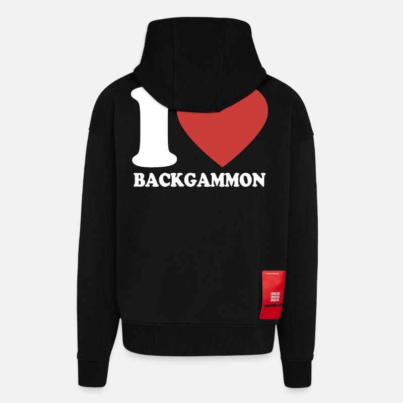 I love Backgammon | Brettspiel | Geschenk - Zip Hoodie - made by SPREAD - SOLID BLACK