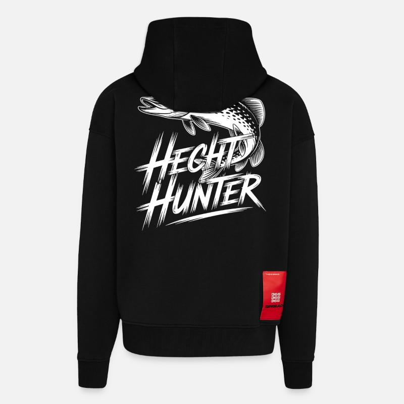 Predatory Pike - Zip Hoodie - made by SPREAD - SOLID BLACK