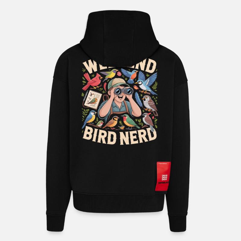 Weekend Bird Nerd Vogelbeobachter - Zip Hoodie - made by SPREAD - SOLID BLACK