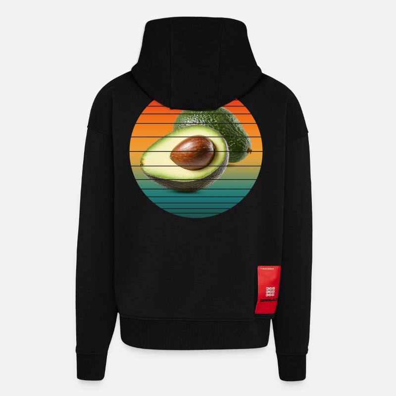 Fruit de l’avocat - Veste à capuche bio épaisse oversize fabriqué en UE - SOLID BLACK