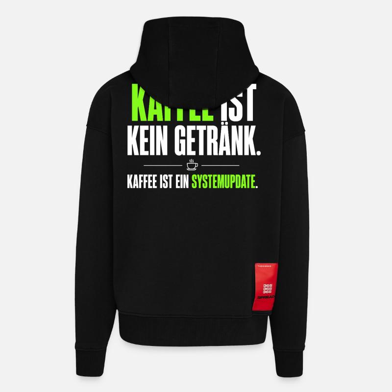 Kaffee ist kein Getränk – Systemupdate - Zip Hoodie - made by SPREAD - SOLID BLACK