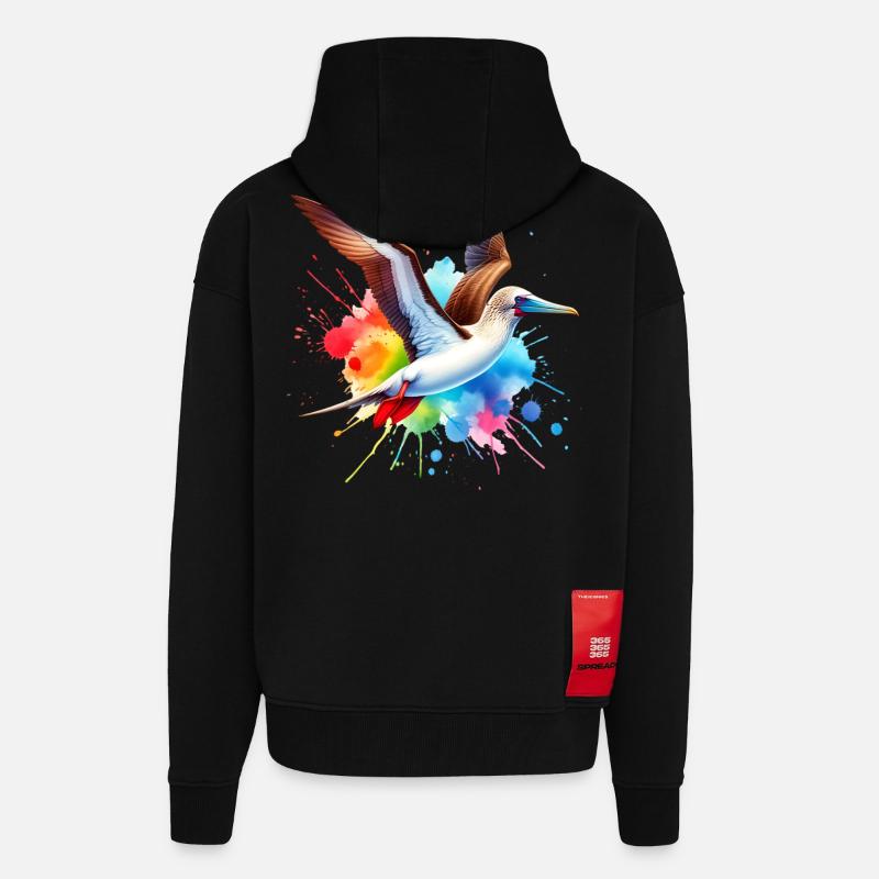 Rotfusstölpel Geschenk - Zip Hoodie - made by SPREAD - SOLID BLACK