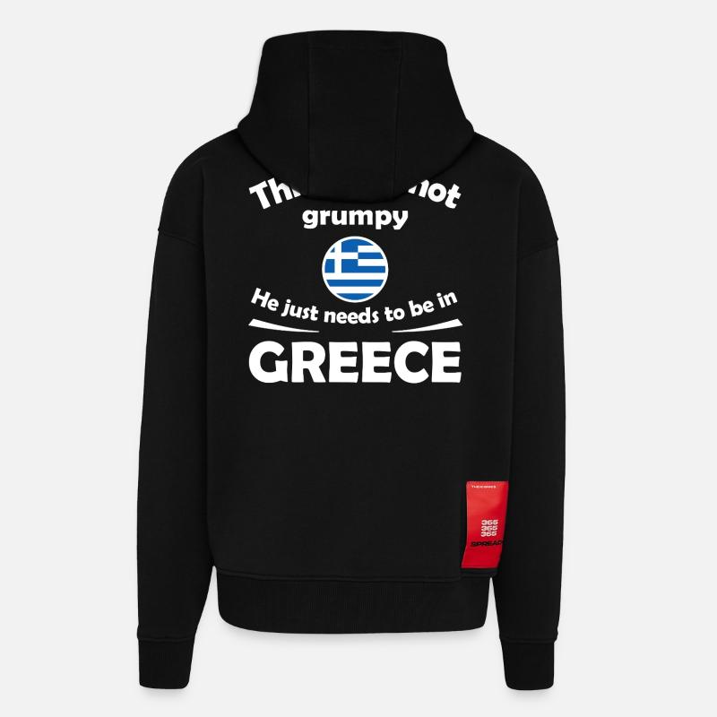 Not Grumpy Greek Vibe Tee - Zip Hoodie - made by SPREAD - SOLID BLACK