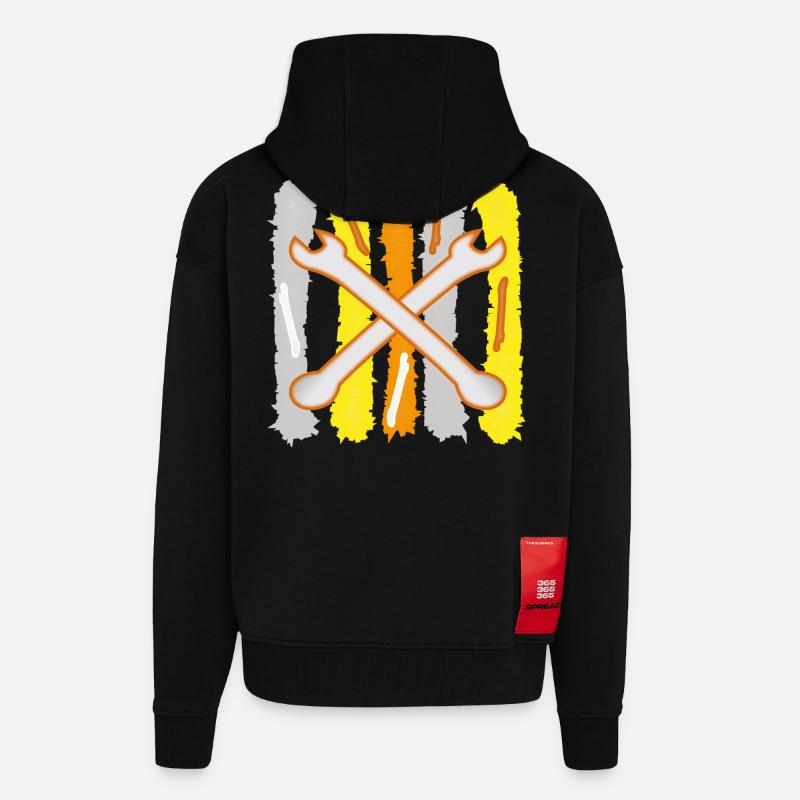 Tool wrenches - Zip Hoodie - made by SPREAD - SOLID BLACK