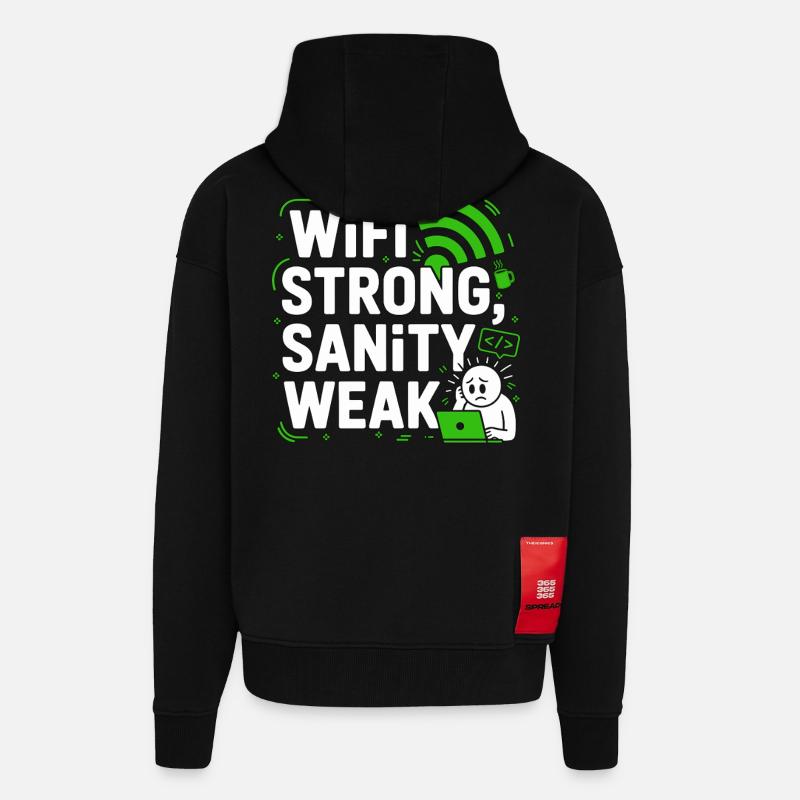 Remote Developer WiFi Strong Software Engineering - Zip Hoodie - made by SPREAD - SOLID BLACK