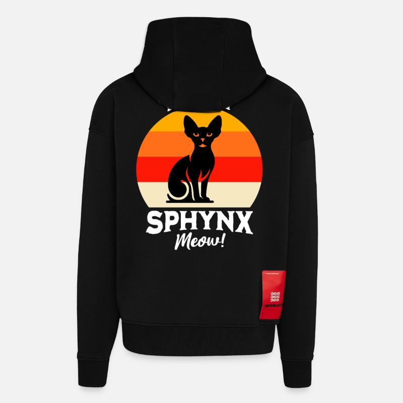 Team Sphynxkatze - Zip Hoodie - made by SPREAD - SOLID BLACK