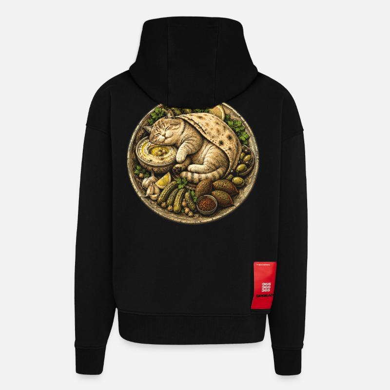 Liban Libanais - Veste à capuche bio épaisse oversize fabriqué en UE - SOLID BLACK