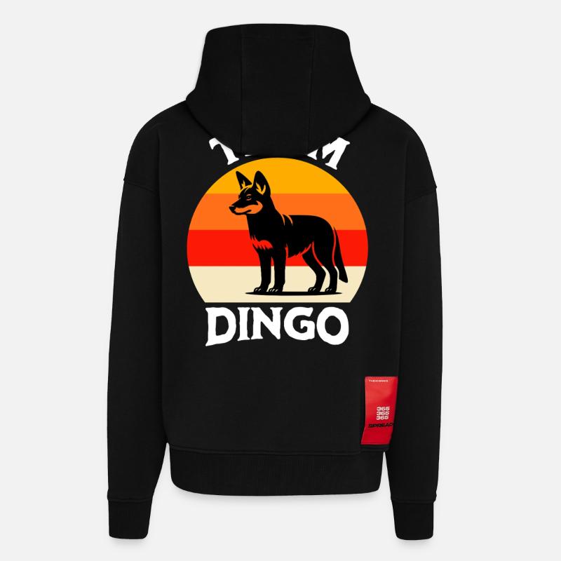Équipe Australian Wild Dog - Veste à capuche bio épaisse oversize fabriqué en UE - SOLID BLACK