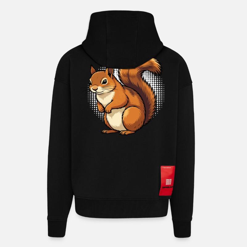 Eichhörnchen Eichhorn Eichhörnchenliebhaber Nager - Zip Hoodie - made by SPREAD - SOLID BLACK