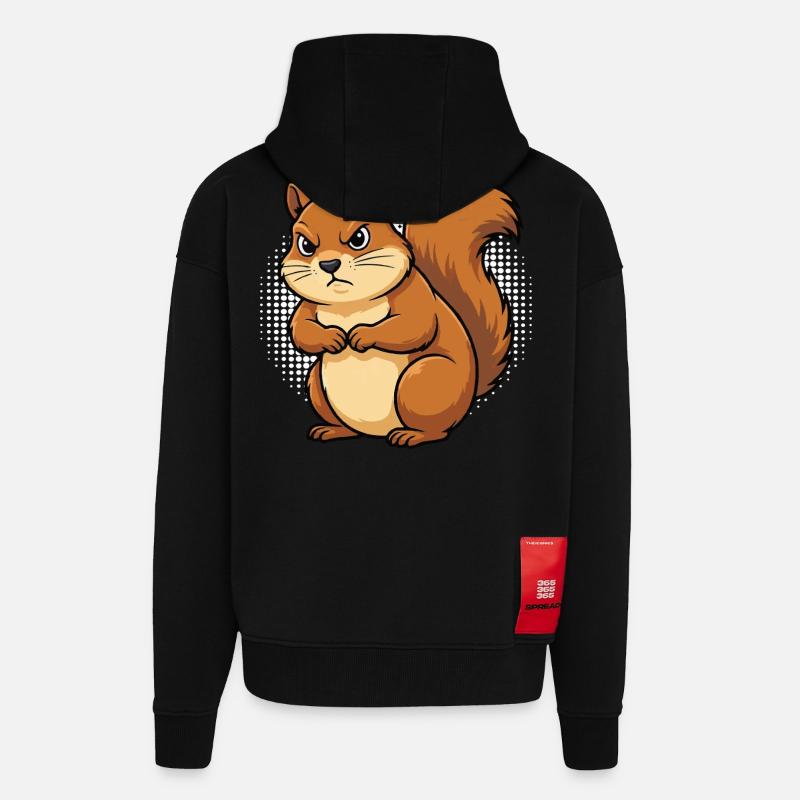 Squirrel Squirrel Squirrel Lover Rodent - Zip Hoodie - made by SPREAD - SOLID BLACK
