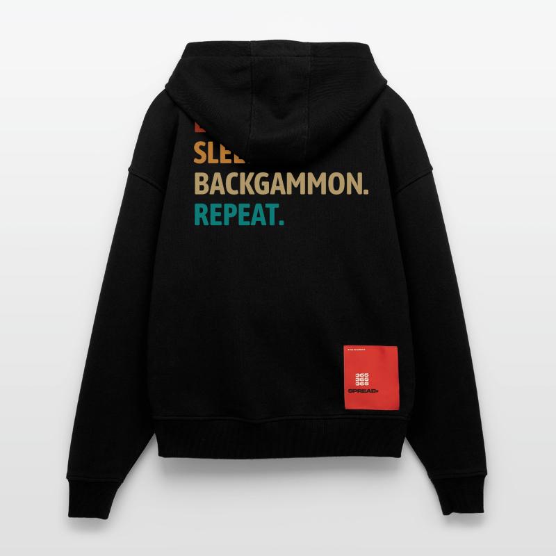 Eat Sleep Backgammon Repeat | Board Game Zip Hoodie - made by SPREAD