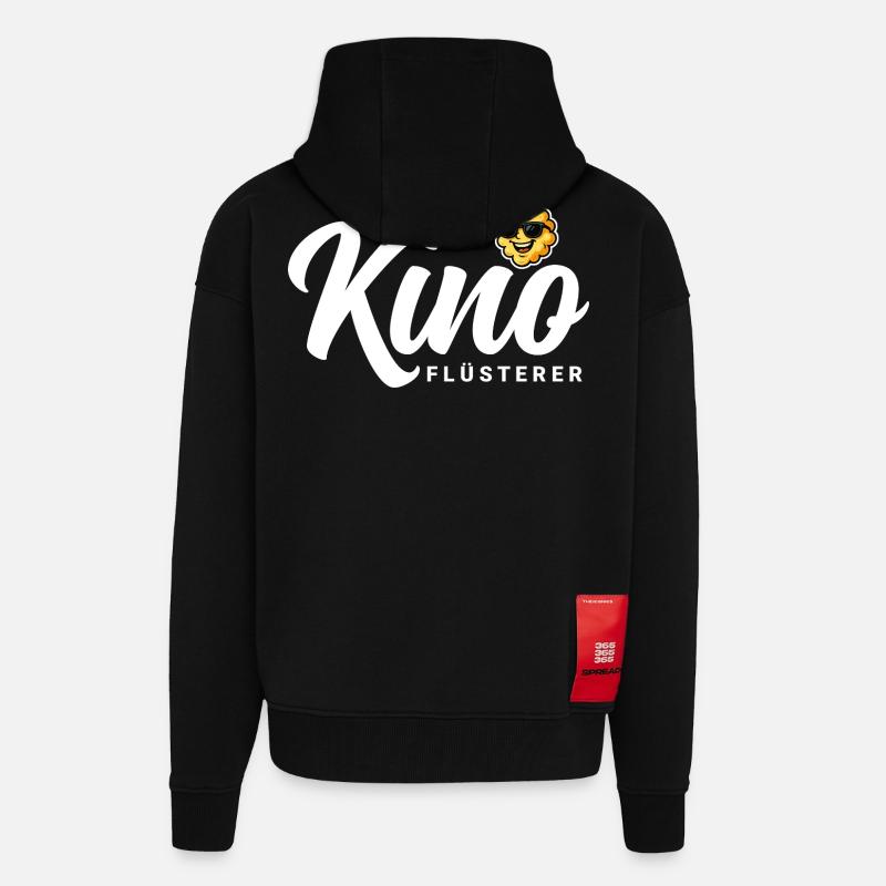 Chuchoteur de Cinéma - Veste à capuche bio épaisse oversize fabriqué en UE - SOLID BLACK