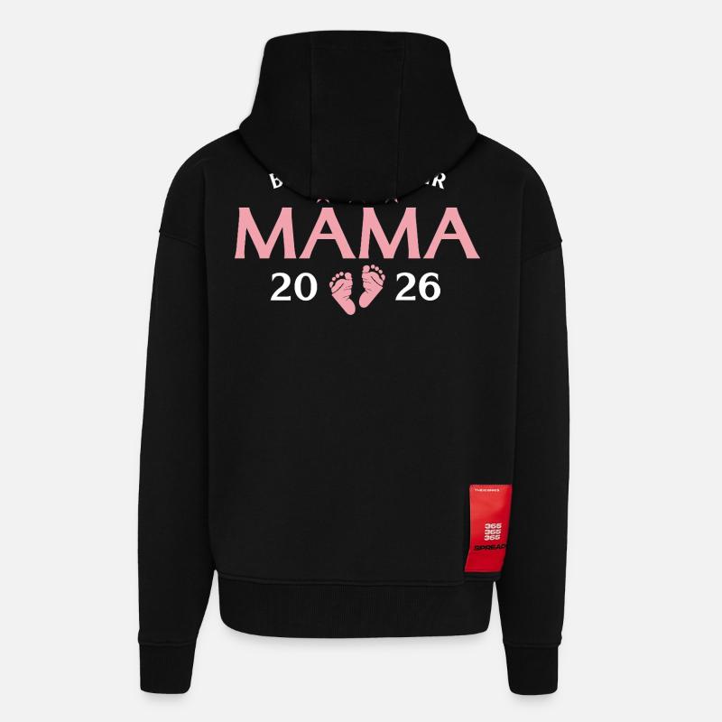 Mutter 2026 Befördert zur Mama - Zip Hoodie - made by SPREAD - SOLID BLACK