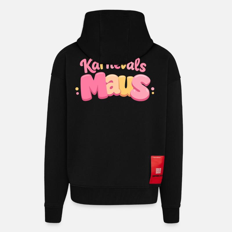 Karnevalsmaus Kölsche Mädsche – Karneval Köln - Zip Hoodie - made by SPREAD - SOLID BLACK