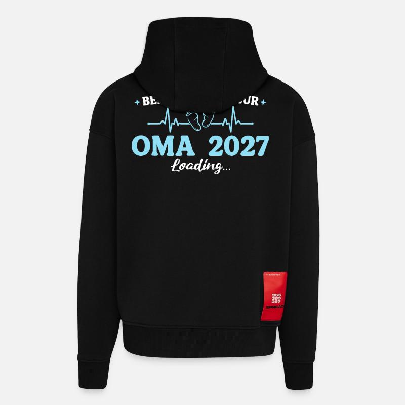 Oma 2027 Beförderung Großmutter Geschenk - Zip Hoodie - made by SPREAD - SOLID BLACK