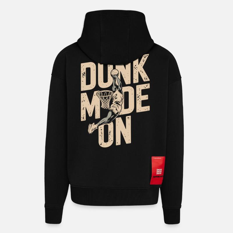 Dunk Mode Enabled - Zip Hoodie - made by SPREAD - SOLID BLACK