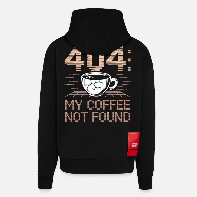 Kaffee Shirt 404 Fehlercode - Zip Hoodie - made by SPREAD - SOLID BLACK