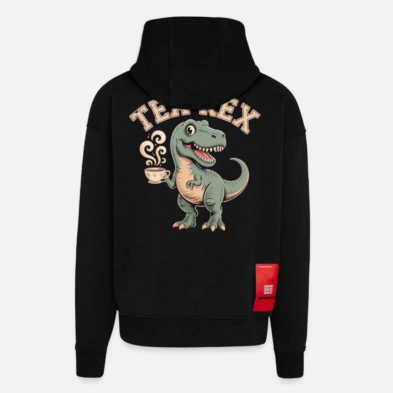 Tea-Rex – Der Tee-Dino - Zip Hoodie - made by SPREAD - SOLID BLACK