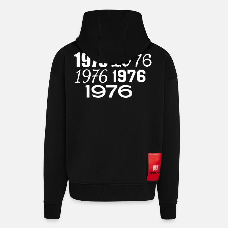 1976 - Zip Hoodie - made by SPREAD - SOLID BLACK