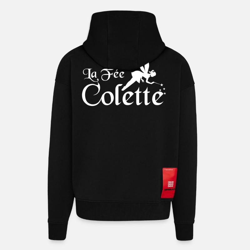 La Fée Colette - Veste à capuche bio épaisse oversize fabriqué en UE - SOLID BLACK