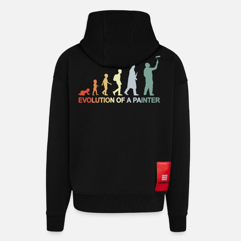 Maler Lackierer Evolution - Zip Hoodie - made by SPREAD - SOLID BLACK