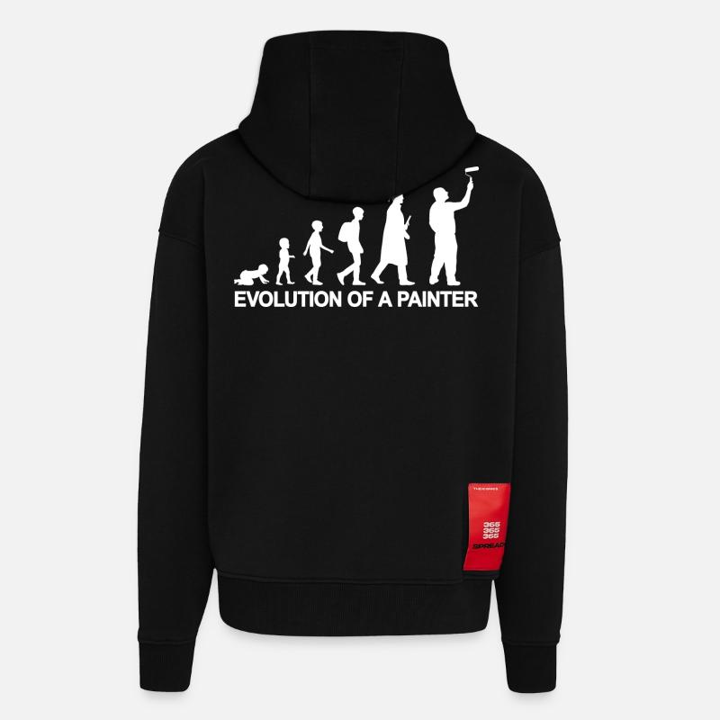 Development from child to painter - Zip Hoodie - made by SPREAD - SOLID BLACK