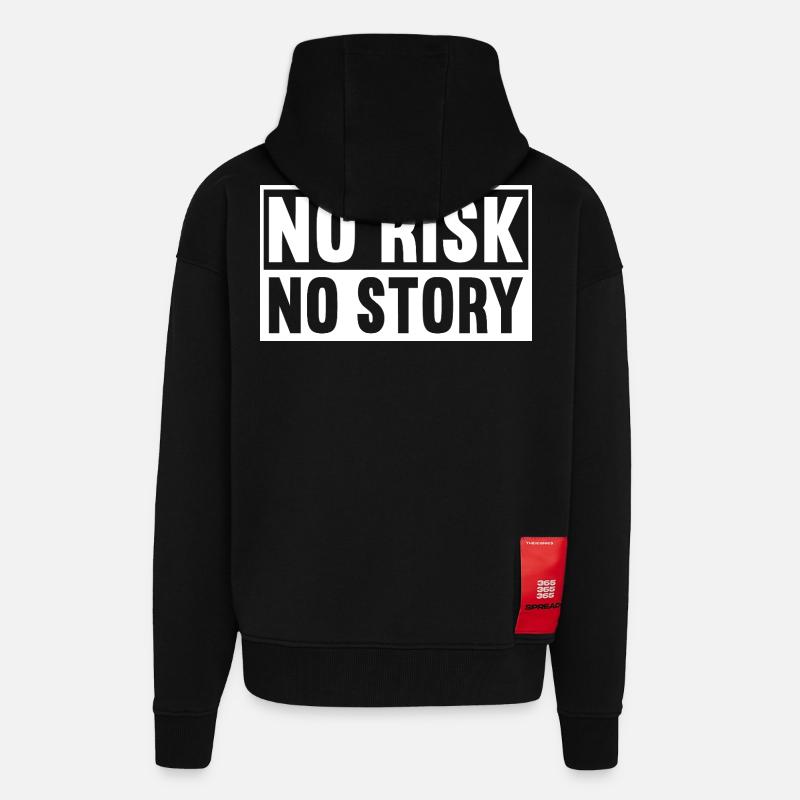 Pas de risque, pas d’histoire - Veste à capuche bio épaisse oversize fabriqué en UE - SOLID BLACK